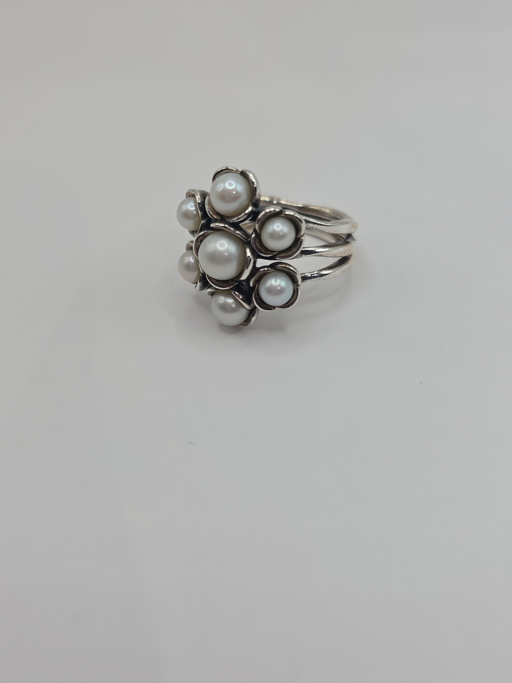 Pandora Sterling Silver Pearl Cluster Ring